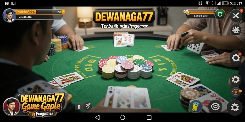 Tampilan gameplay seru dalam DEWANAGA77 yang menggambarkan permainan Gaple.