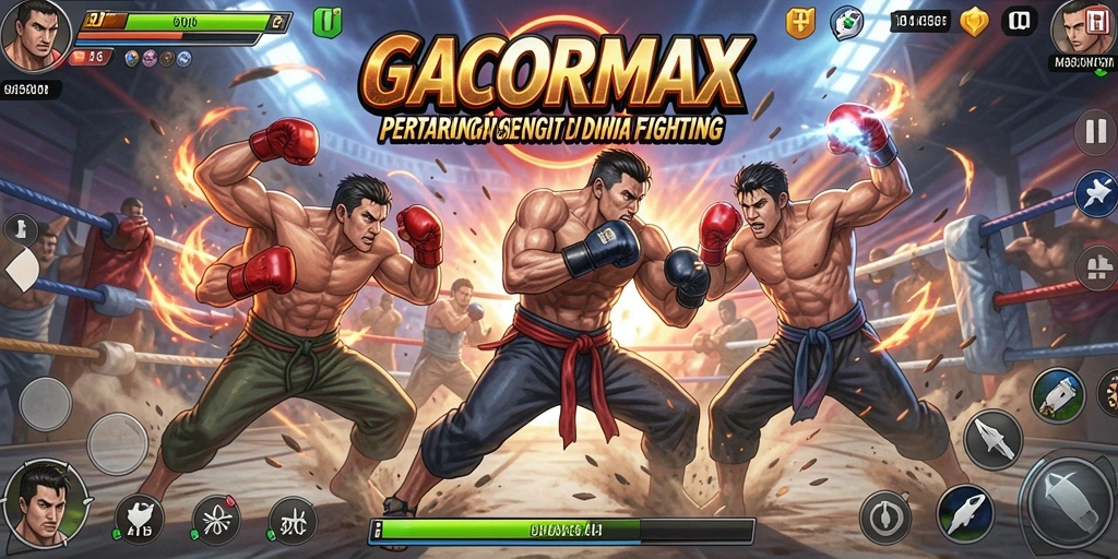 Tampilan aksi seru dari gameplay GACORMAX di arena Fighting.