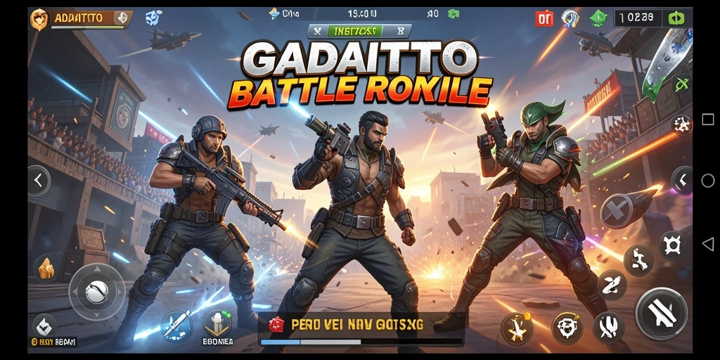 Tampilan gameplay menegangkan di GADAITOTO saat pemain bertarung di arena Battle Royale.