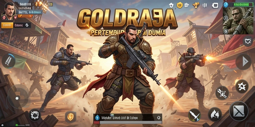Screenshot gameplay GOLDRAJA yang menampilkan aksi seru Battle Royale.