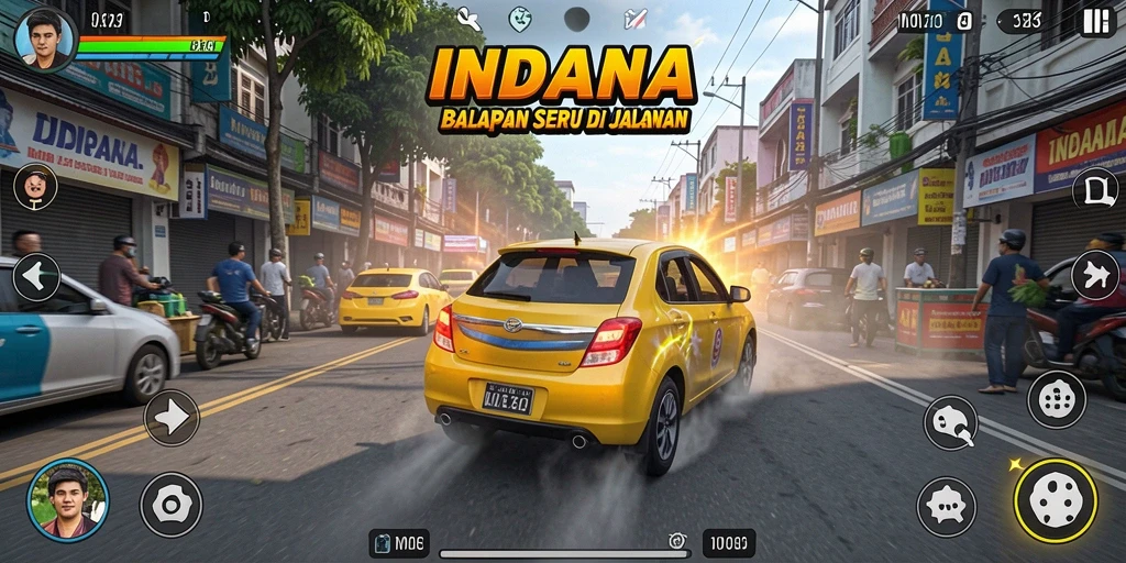 Tampilan menarik dari gameplay balapan di INDAAA.