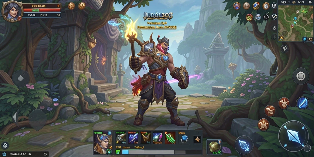 Tampilan gameplay epik dari JUDOL303 dalam petualangan MMORPG.