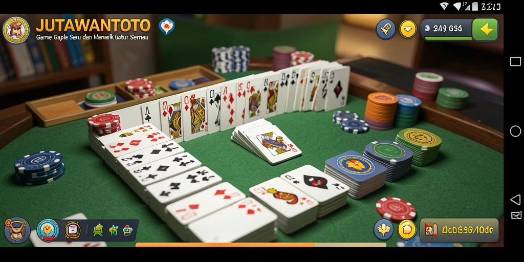 Screenshot JUTAWANTOTO yang menampilkan gameplay Gaple yang menarik.