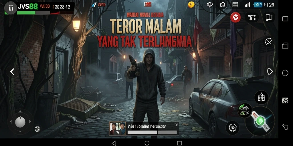 Tampilan menegangkan permainan JVS88 dengan suasana Horror.
