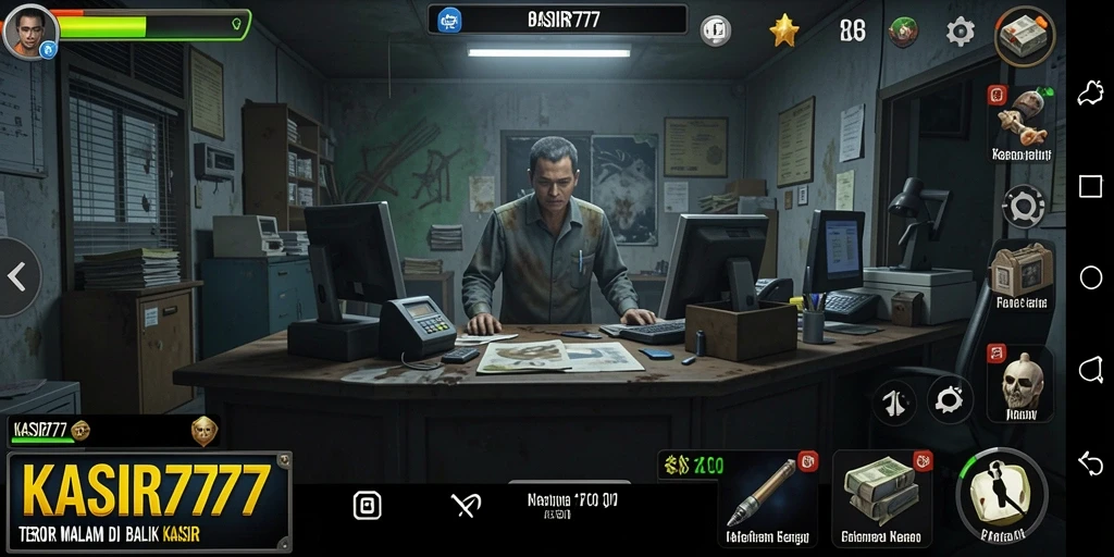 Screenshot KASIR777 menampilkan momen menegangkan dengan elemen horor yang khas.