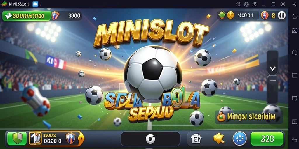 Tampilan gameplay MINISLOT dengan karakter sepak bola yang memukau.