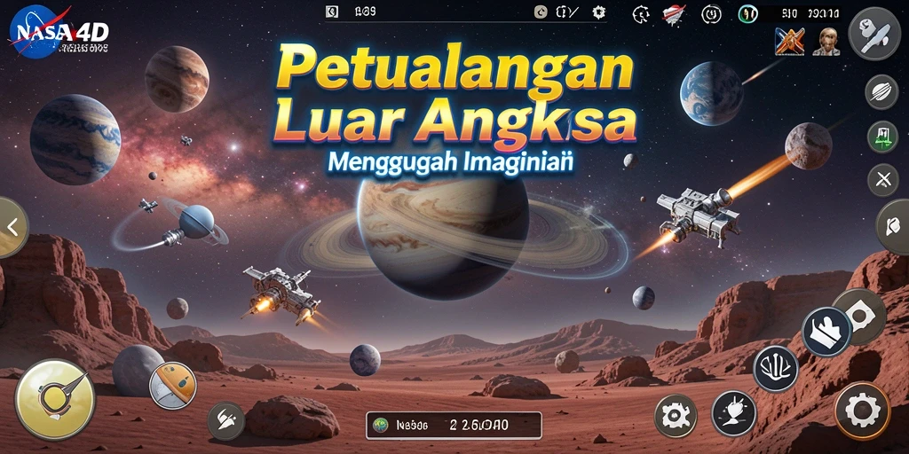 Tampilan gameplay <strong>NASA4D</strong> menunjukkan pengalaman petualangan luar angkasa yang mendebarkan.