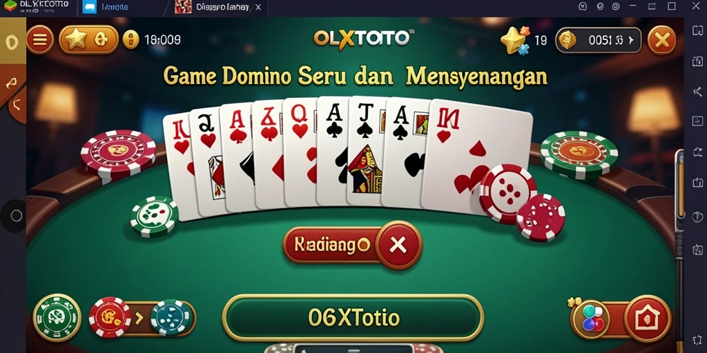 Tampilan gameplay domino yang menarik dan interaktif.