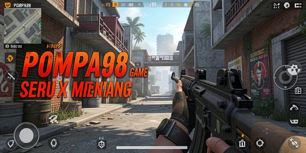 Gameplay intens POMPA88 dalam aksi penuh tembak-menembak.