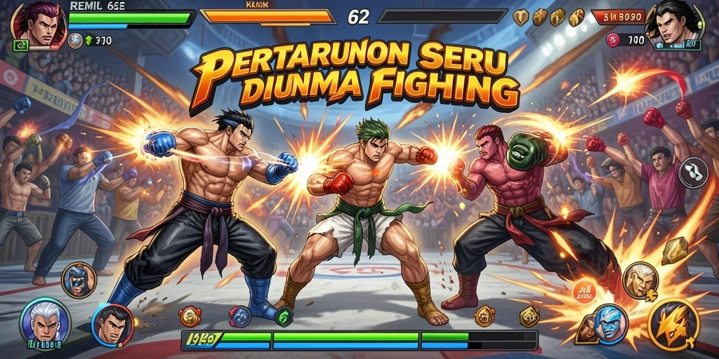 Screenshot REMI62 menampilkan aksi pertarungan mendebarkan.