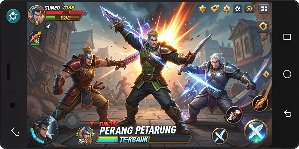 Tampilan gameplay SUNEO138 yang mendebarkan selama pertarungan.