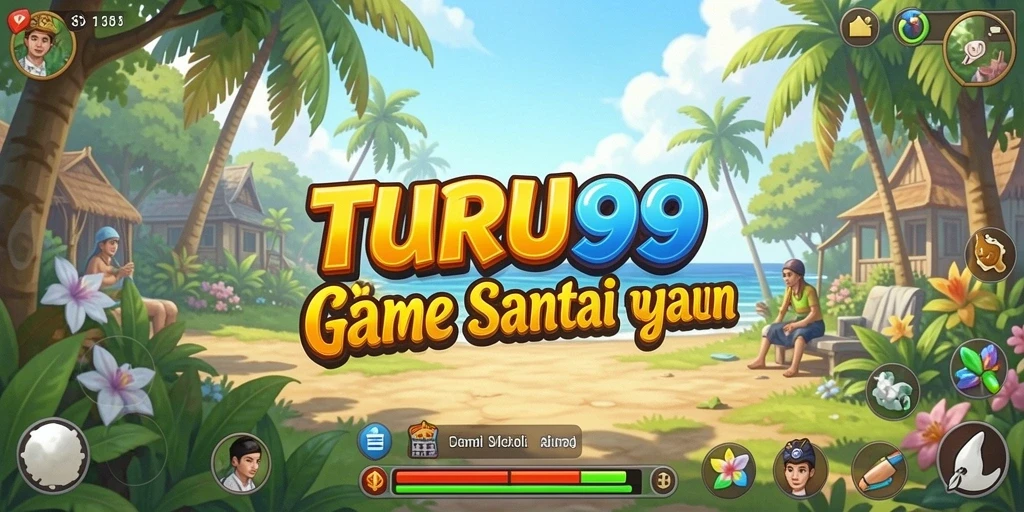 Tampilan gameplay TURU99 yang ceria dan menyenangkan.