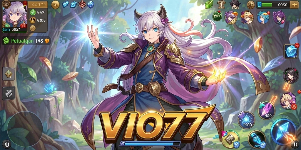 Tampilan grafis gameplay VIO77 yang menampilkan karakter Anime yang menarik.